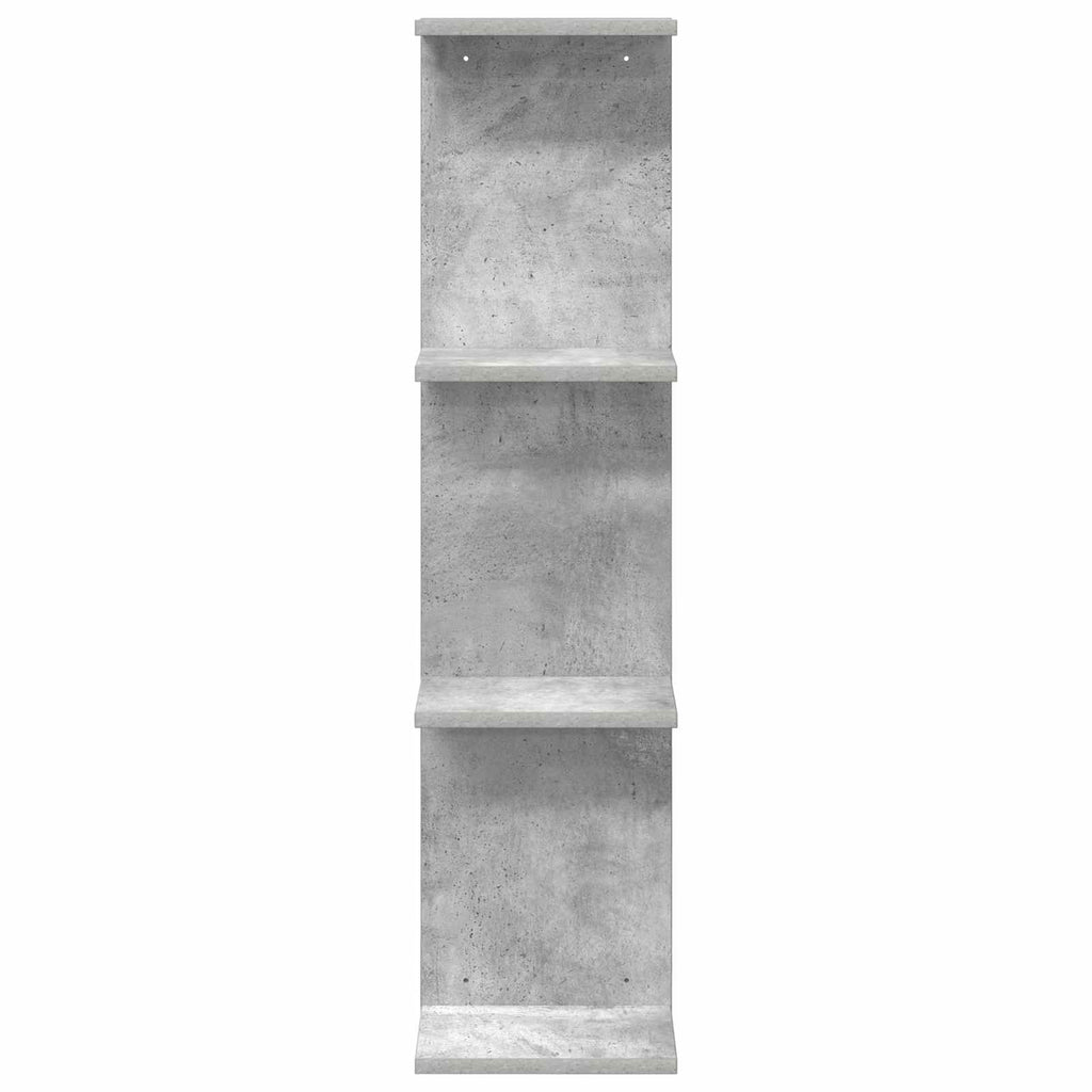 Wandregal 2 pcs Betongrau 22 x 15 x 100 cm Holzwerkstoff