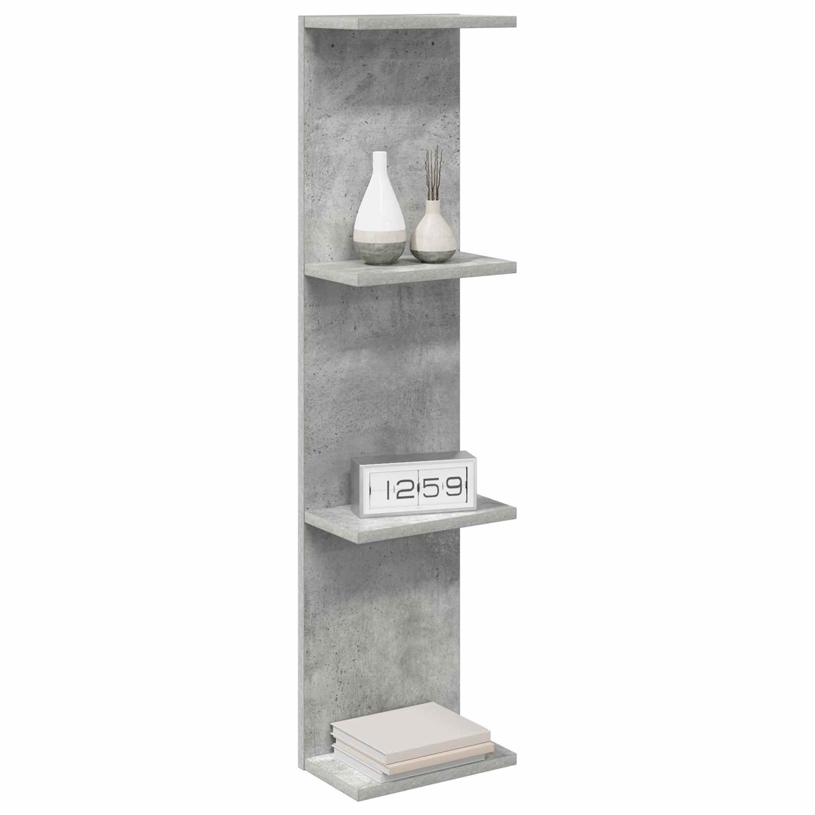Wandregal 2 pcs Betongrau 22 x 15 x 100 cm Holzwerkstoff