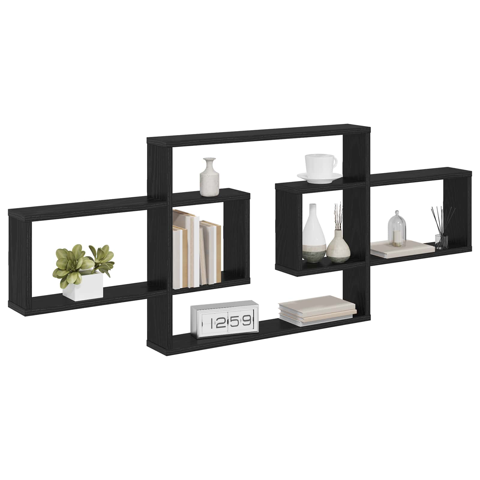 Wandregal Schwarze Eiche 130 x 10 x 50 cm Holzwerkstoff