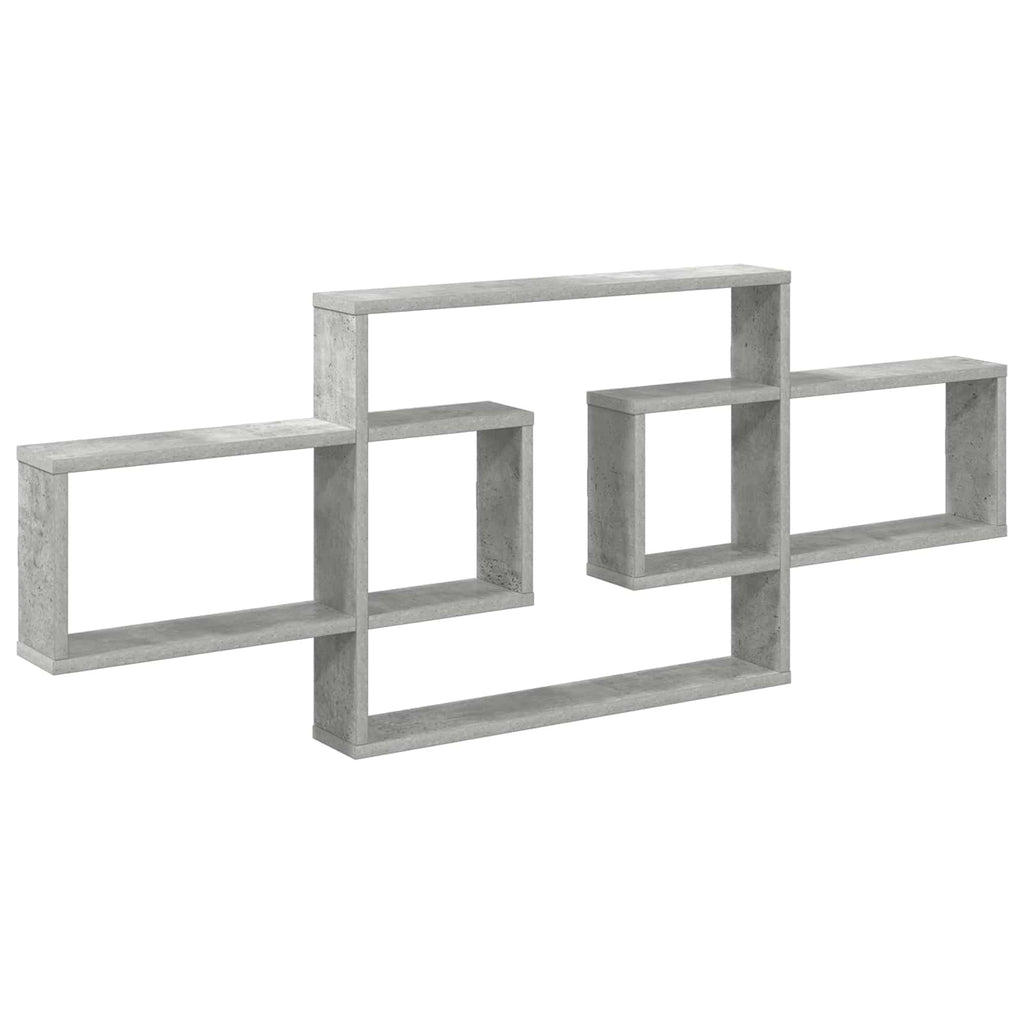 Wandregal Betongrau 130 x 10 x 50 cm Holzwerkstoff