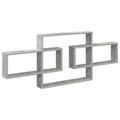 Wandregal Betongrau 130 x 10 x 50 cm Holzwerkstoff