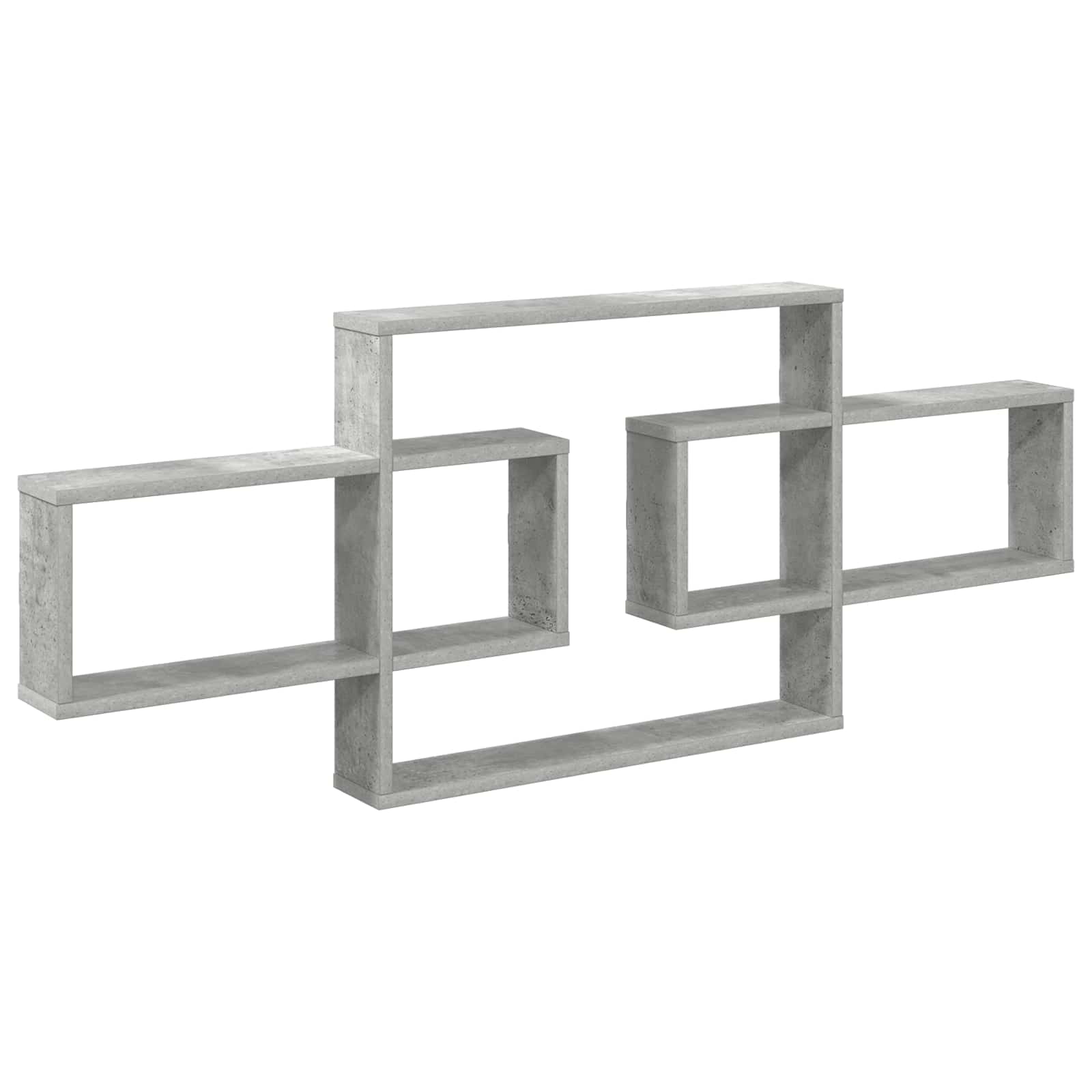 Wandregal Betongrau 130 x 10 x 50 cm Holzwerkstoff