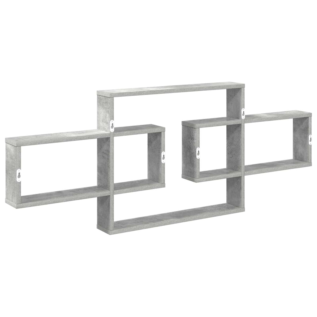 Wandregal Betongrau 130 x 10 x 50 cm Holzwerkstoff