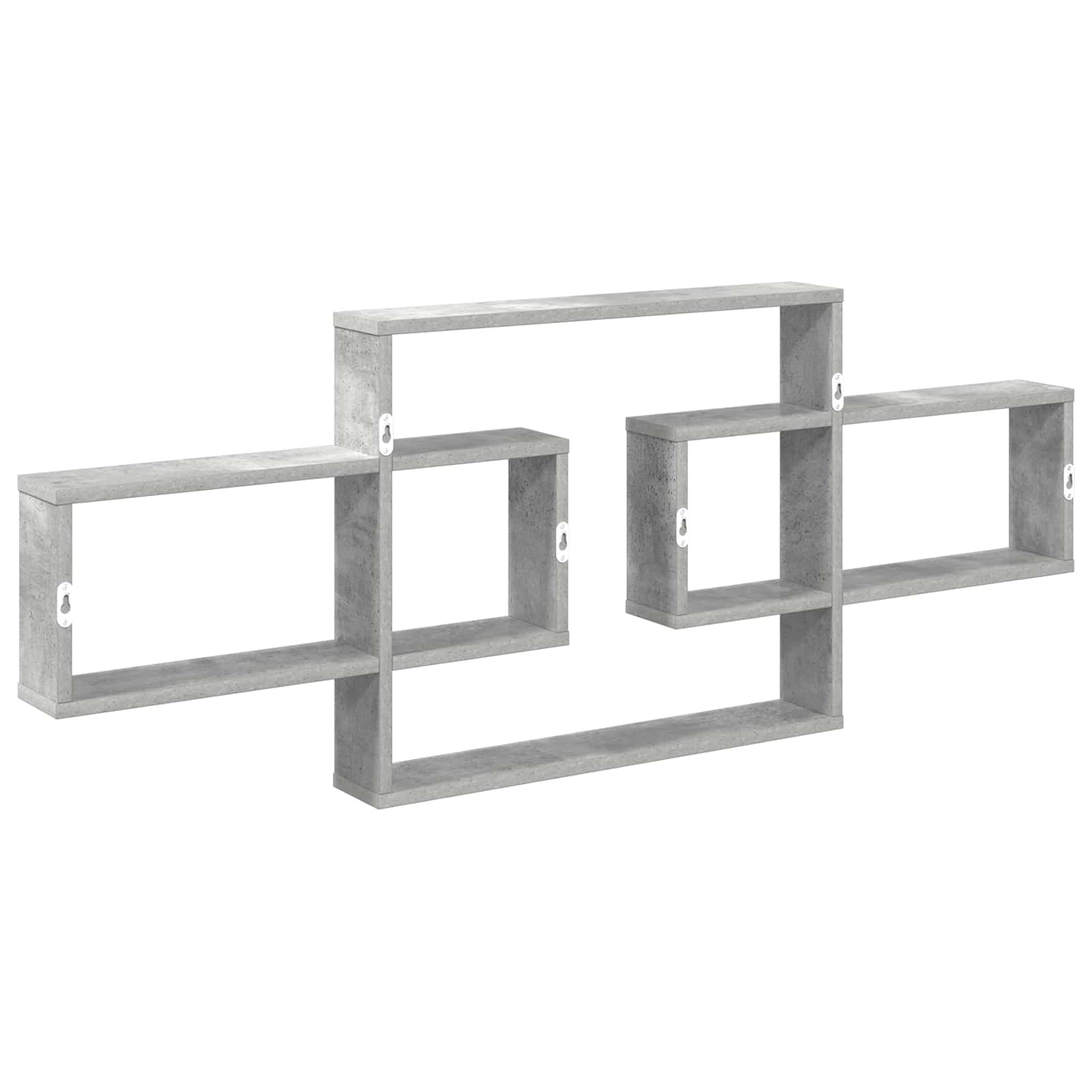 Wandregal Betongrau 130 x 10 x 50 cm Holzwerkstoff