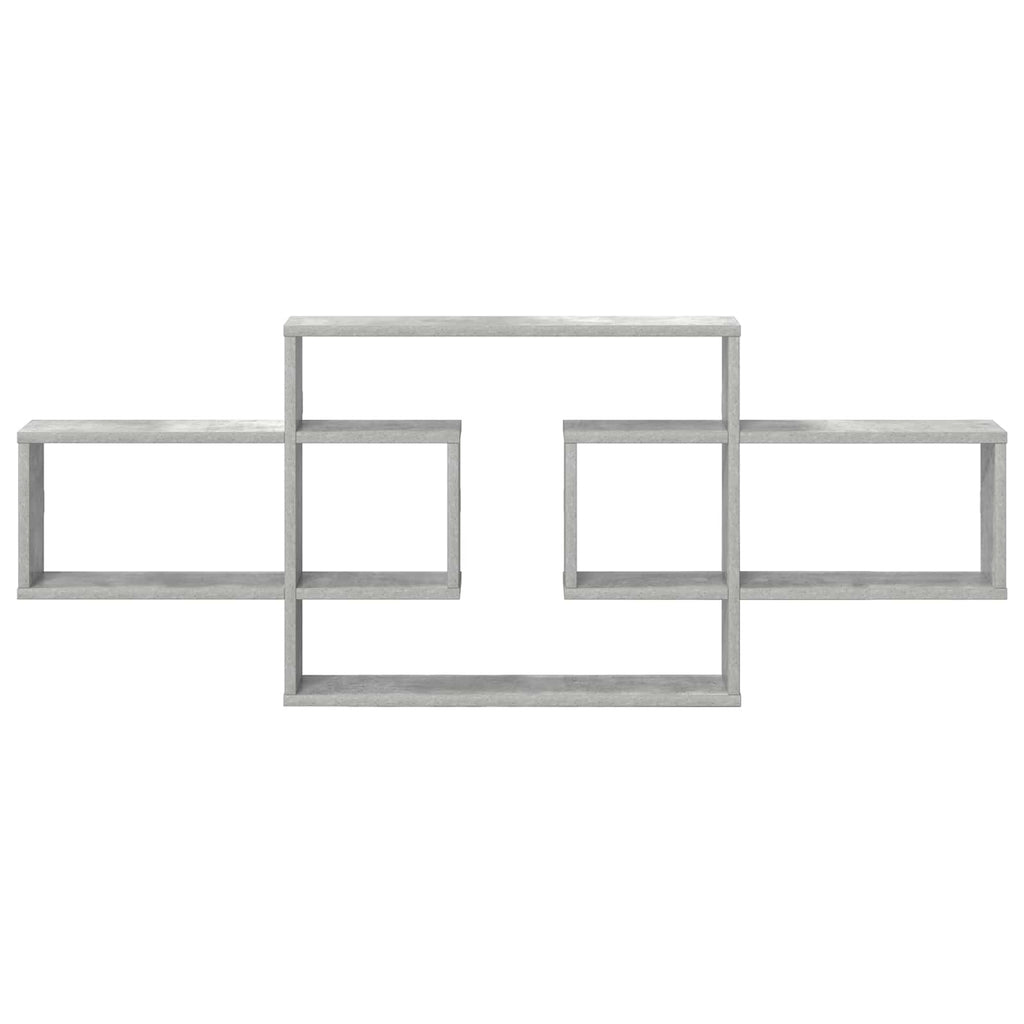 Wandregal Betongrau 130 x 10 x 50 cm Holzwerkstoff