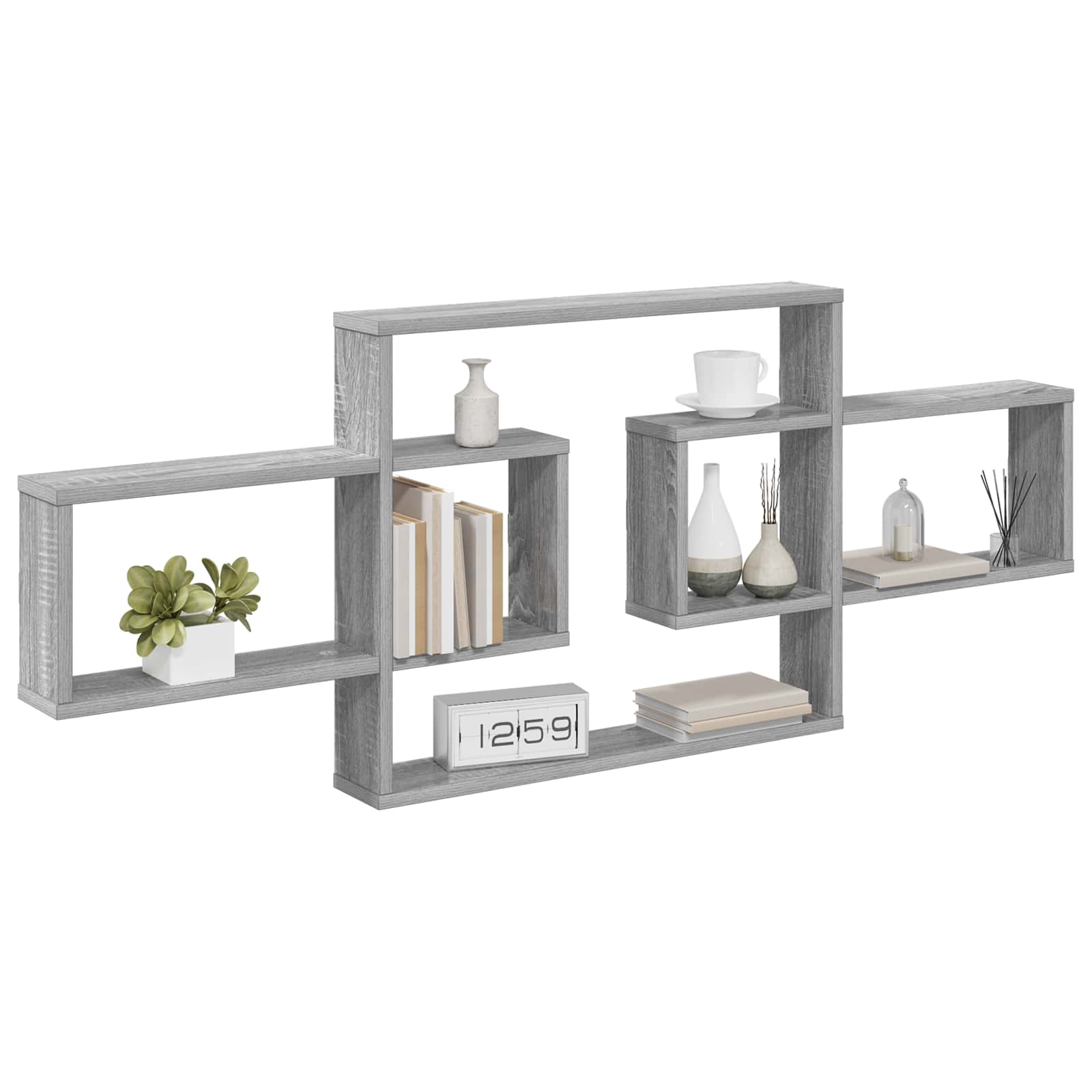 Wandregal Sonoma-Grau 130 x 10 x 50 cm Holzwerkstoff