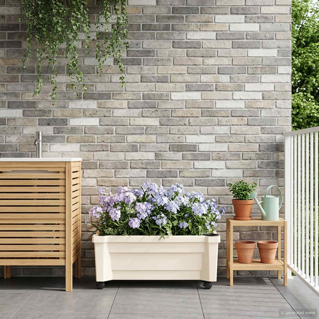 Calypso Blumentopf mit Rädern Weiß 79 x 35 x 33 cm PP