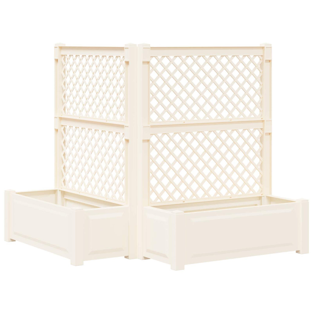 Großer Pflanzer mit Rankgitter 2 pcs Weiß 143 x 143 x 133,5 cm