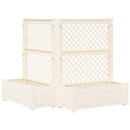 Großer Pflanzer mit Rankgitter 2 pcs Weiß 143 x 143 x 133,5 cm