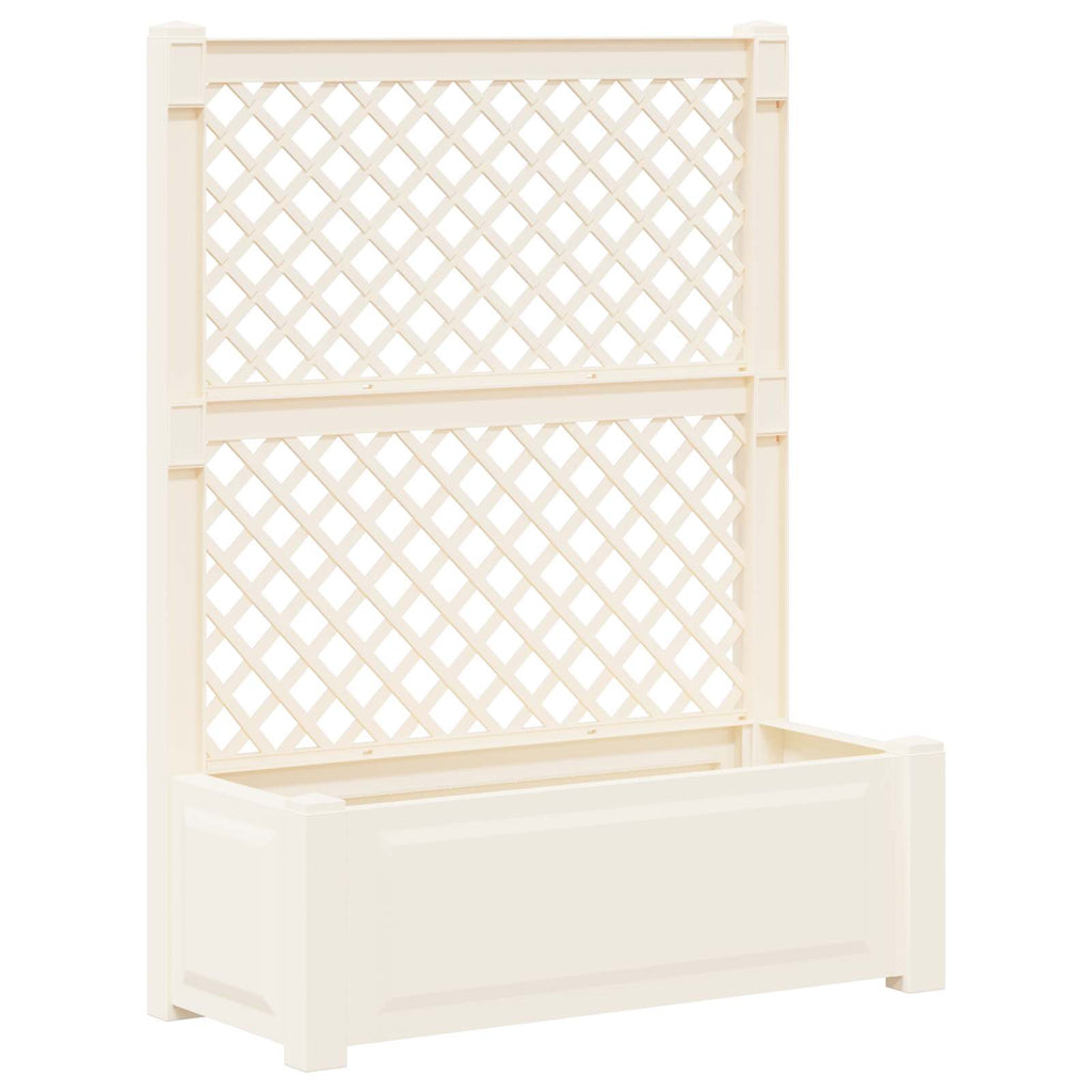 Großer Pflanzer mit Rankgitter 2 pcs Weiß 143 x 143 x 133,5 cm