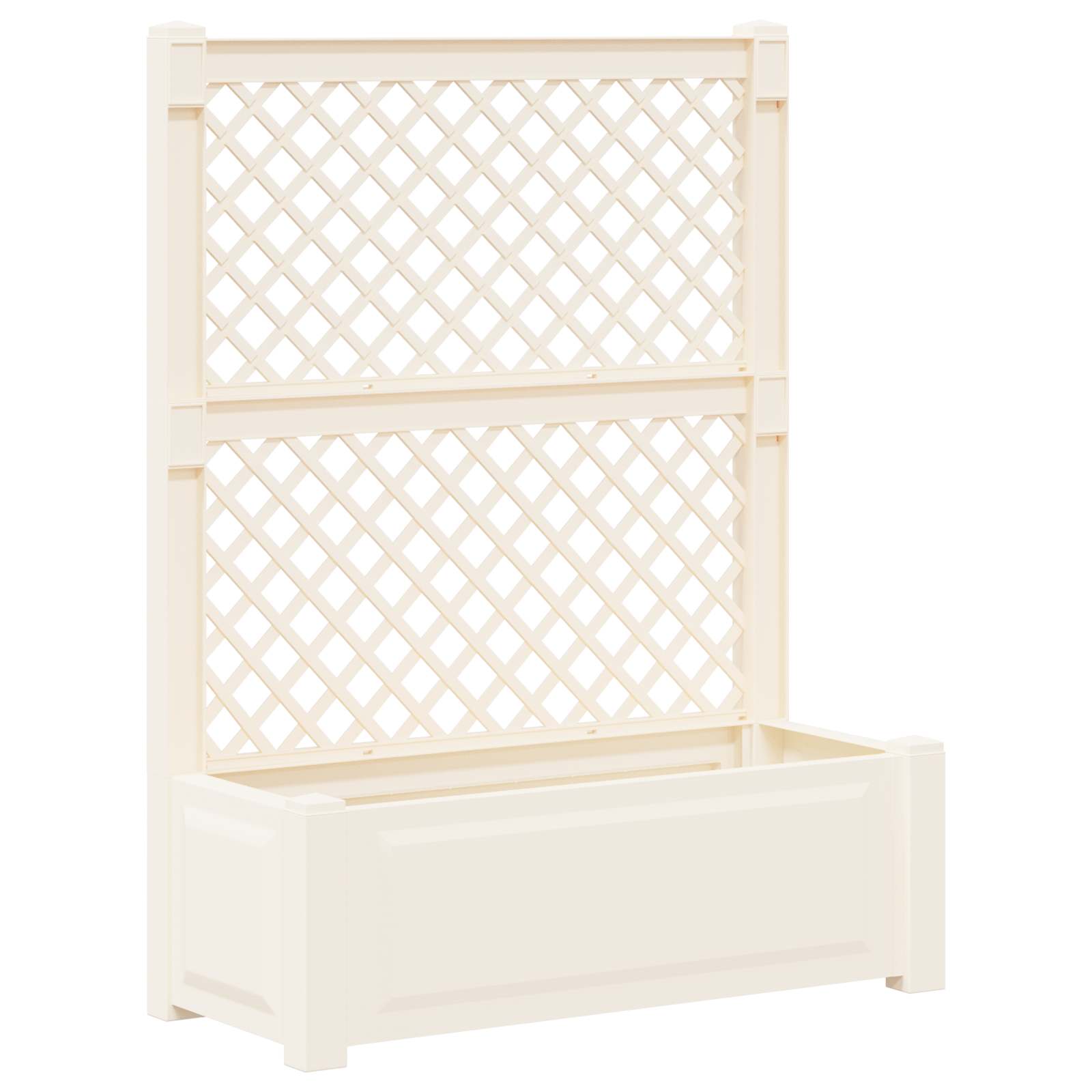 Großer Pflanzer mit Rankgitter 2 pcs Weiß 143 x 143 x 133,5 cm