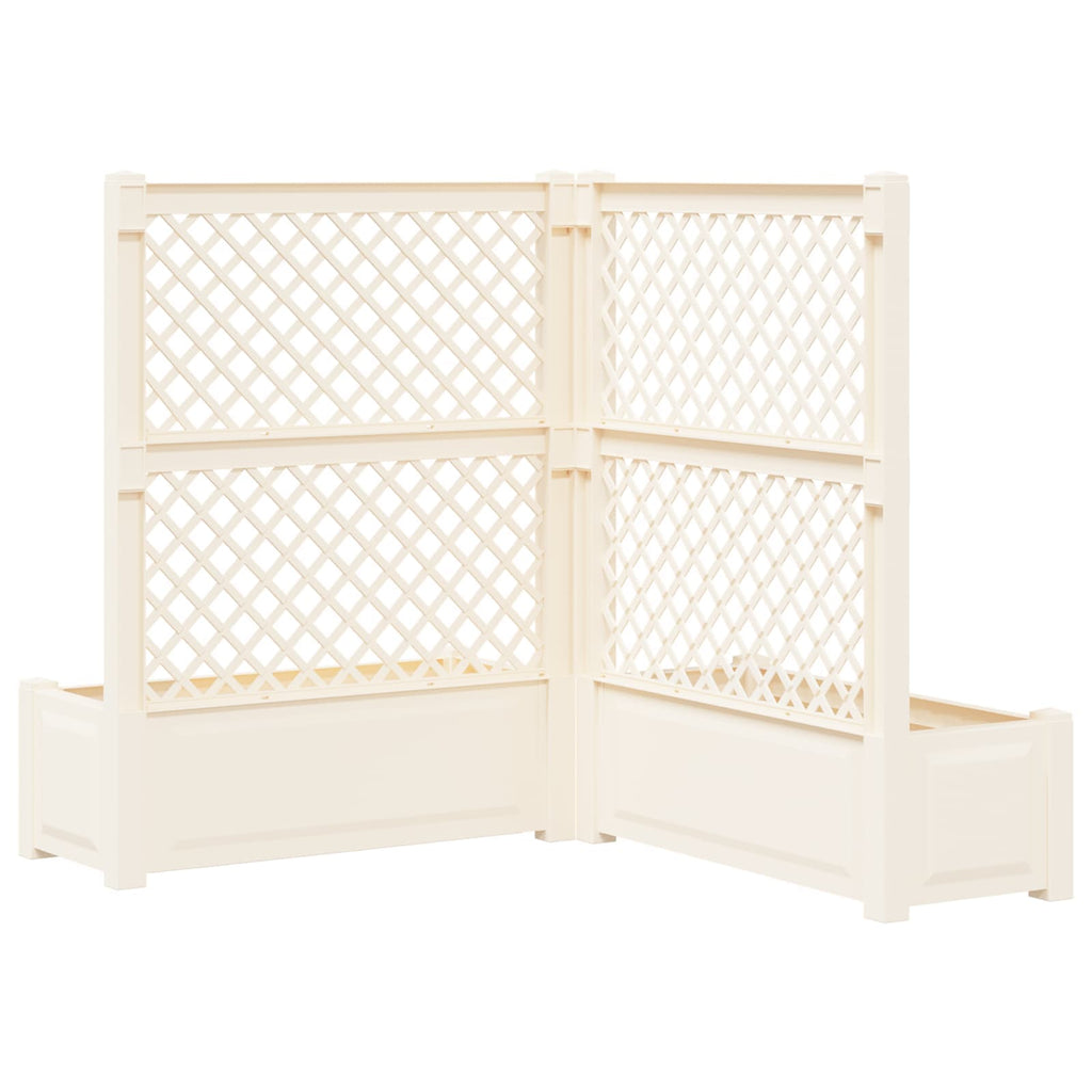 Großer Pflanzer mit Rankgitter 2 pcs Weiß 143 x 143 x 133,5 cm
