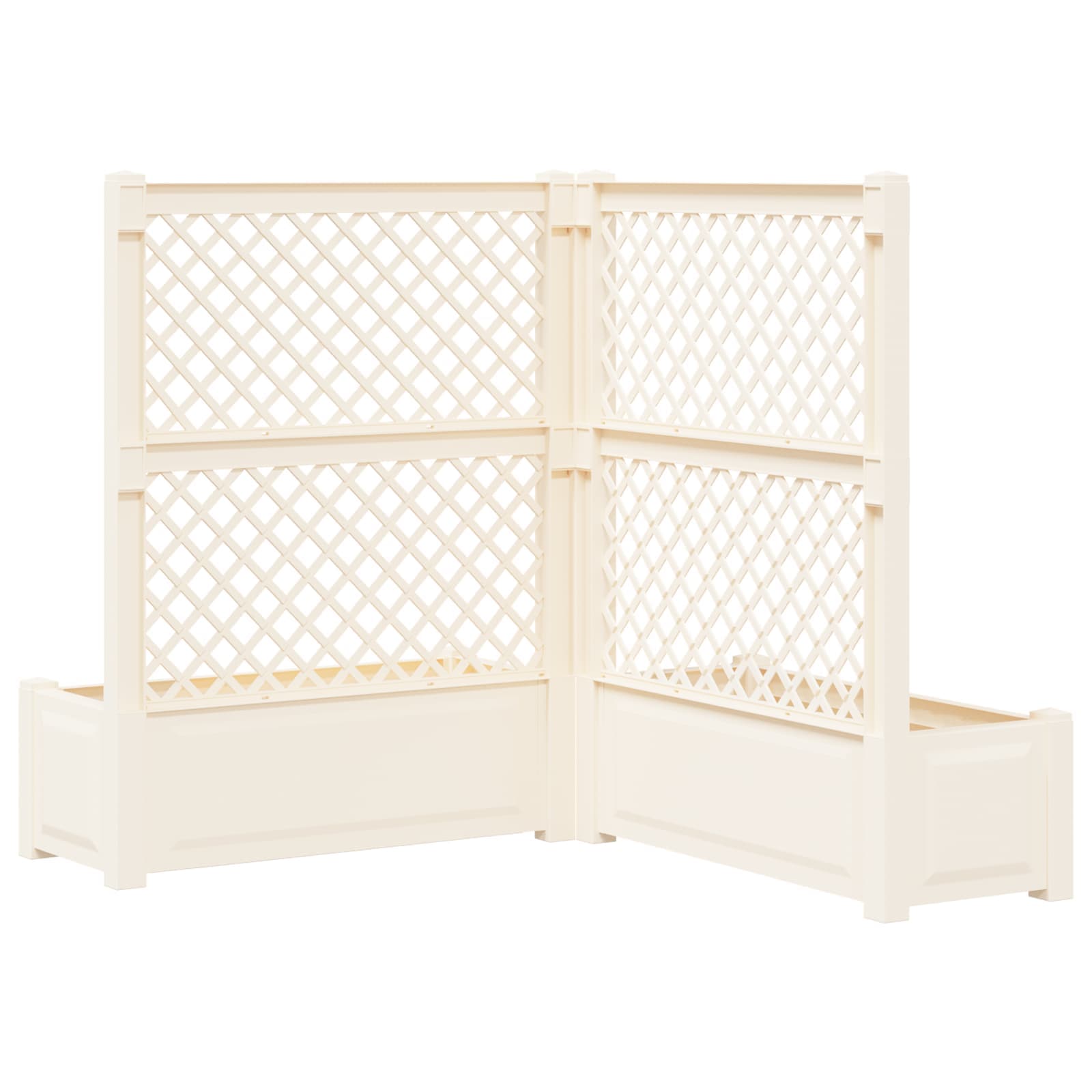 Großer Pflanzer mit Rankgitter 2 pcs Weiß 143 x 143 x 133,5 cm