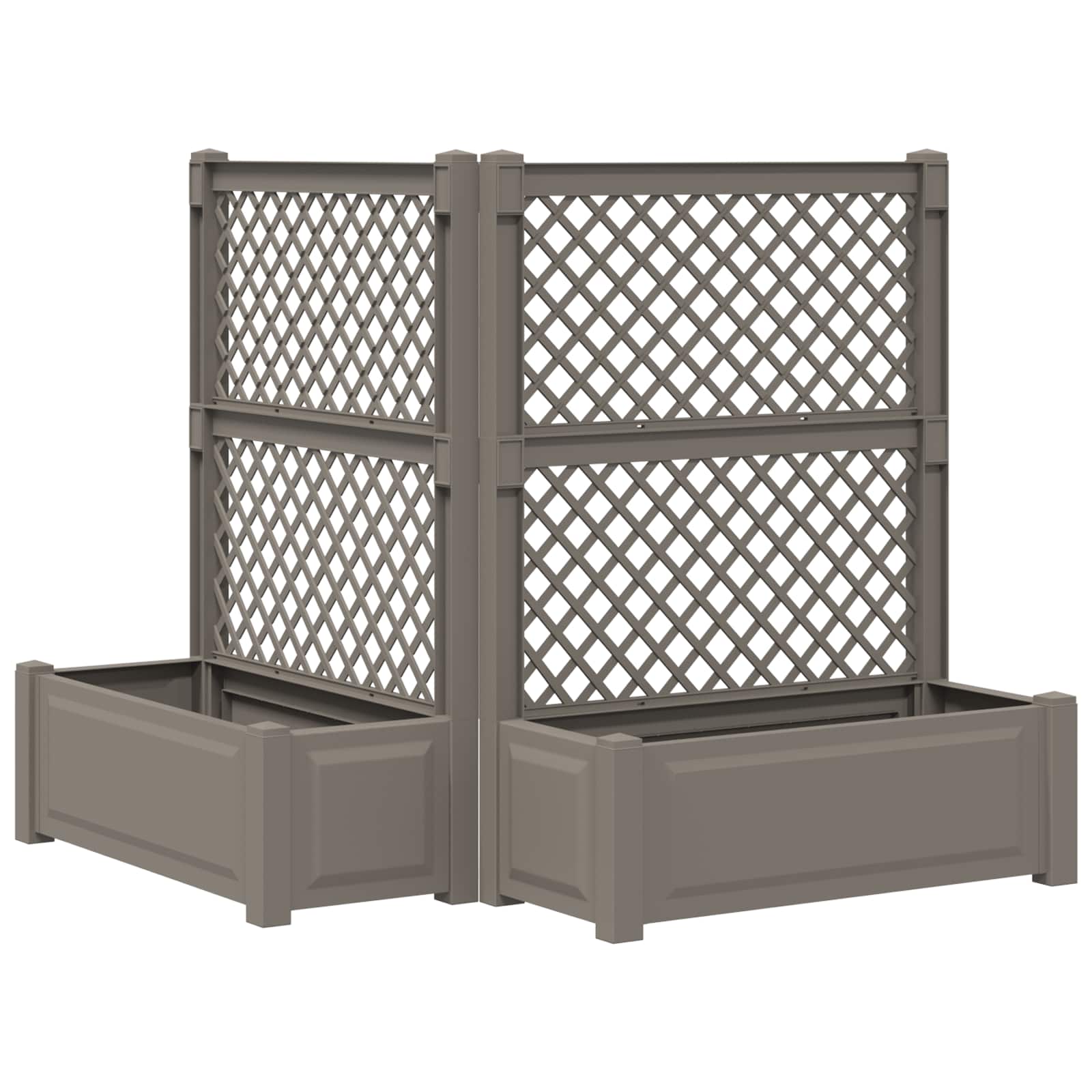 Großer Pflanzer mit Rankgitter 2 pcs Grau 143 x 143 x 133,5 cm