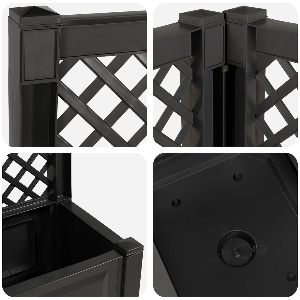 Großer Pflanzer mit Rankgitter 2 pcs Anthrazit