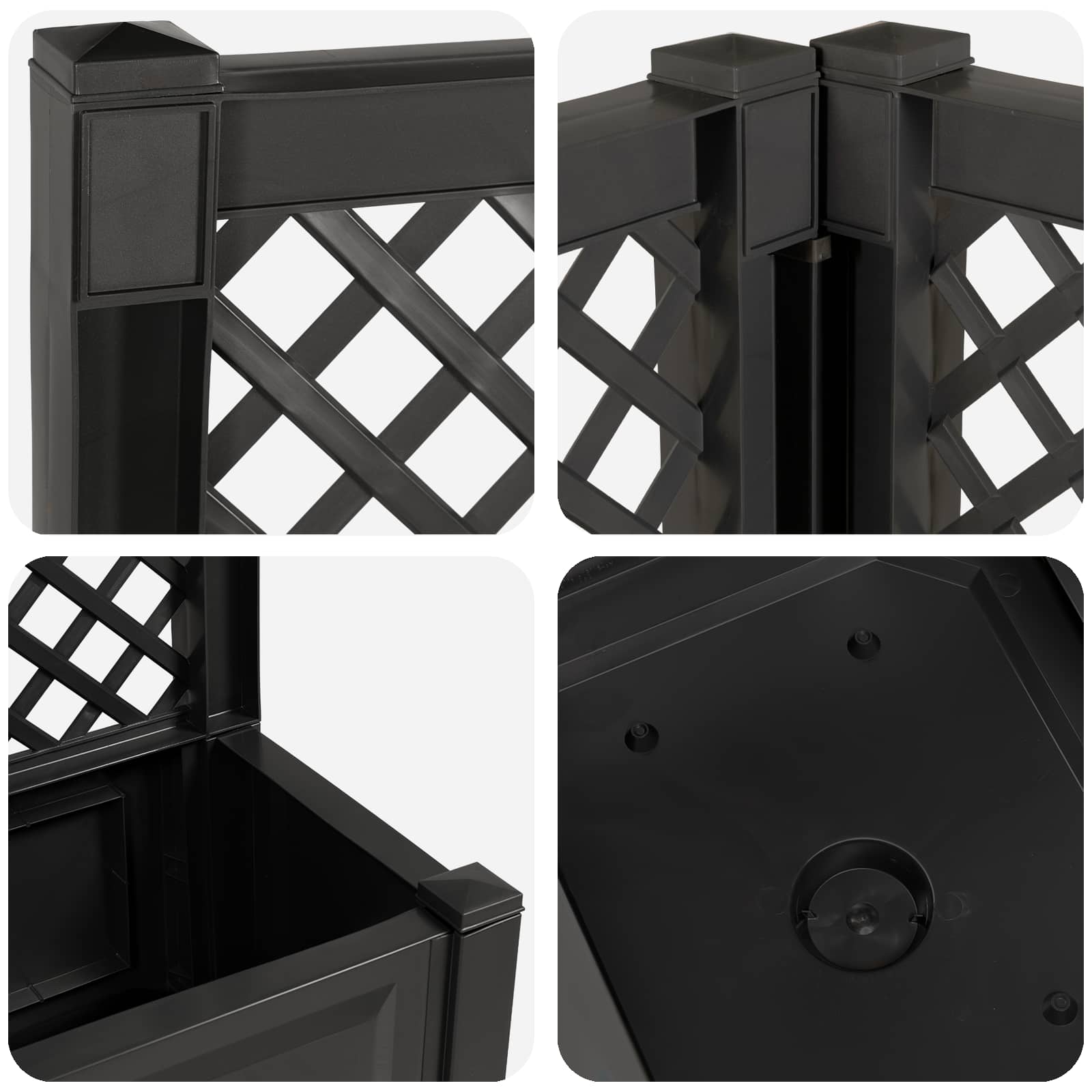 Großer Pflanzer mit Rankgitter 2 pcs Anthrazit