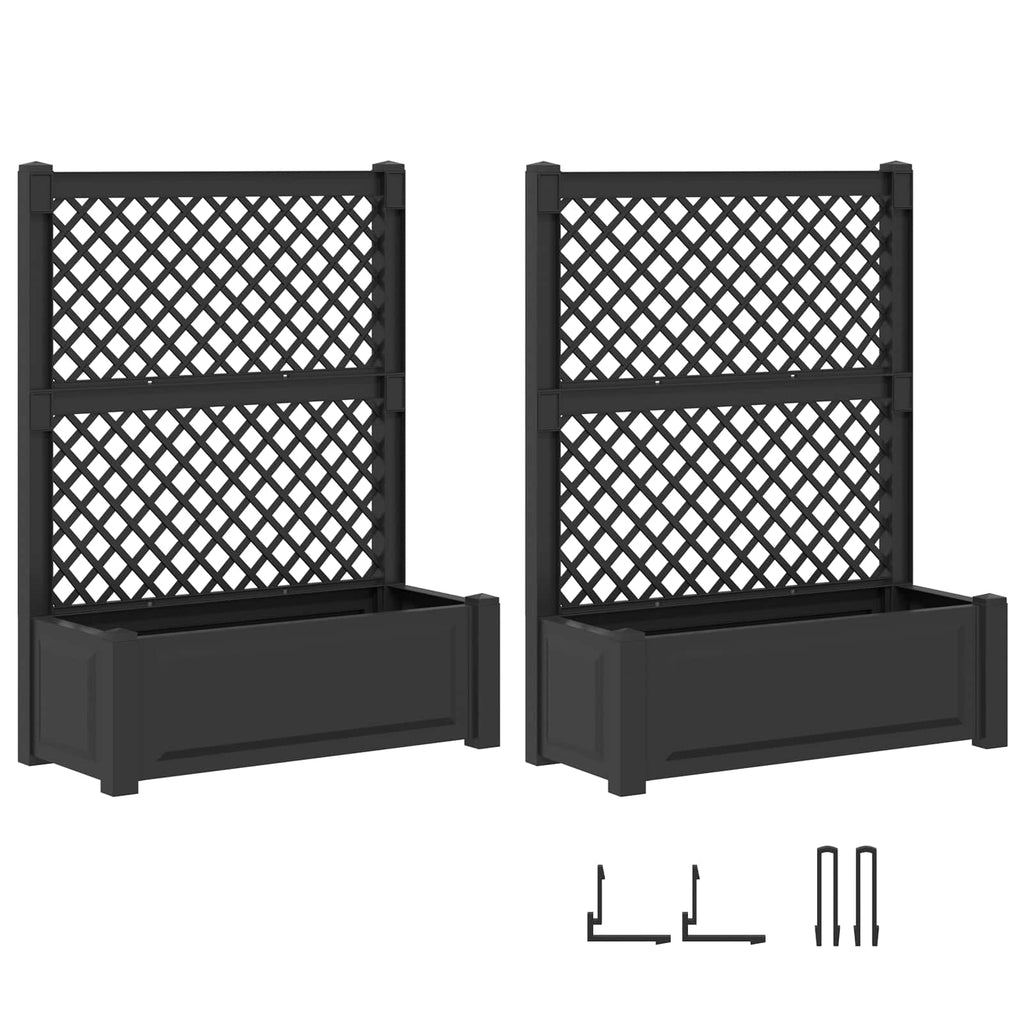 Großer Pflanzer mit Rankgitter 2 pcs Anthrazit