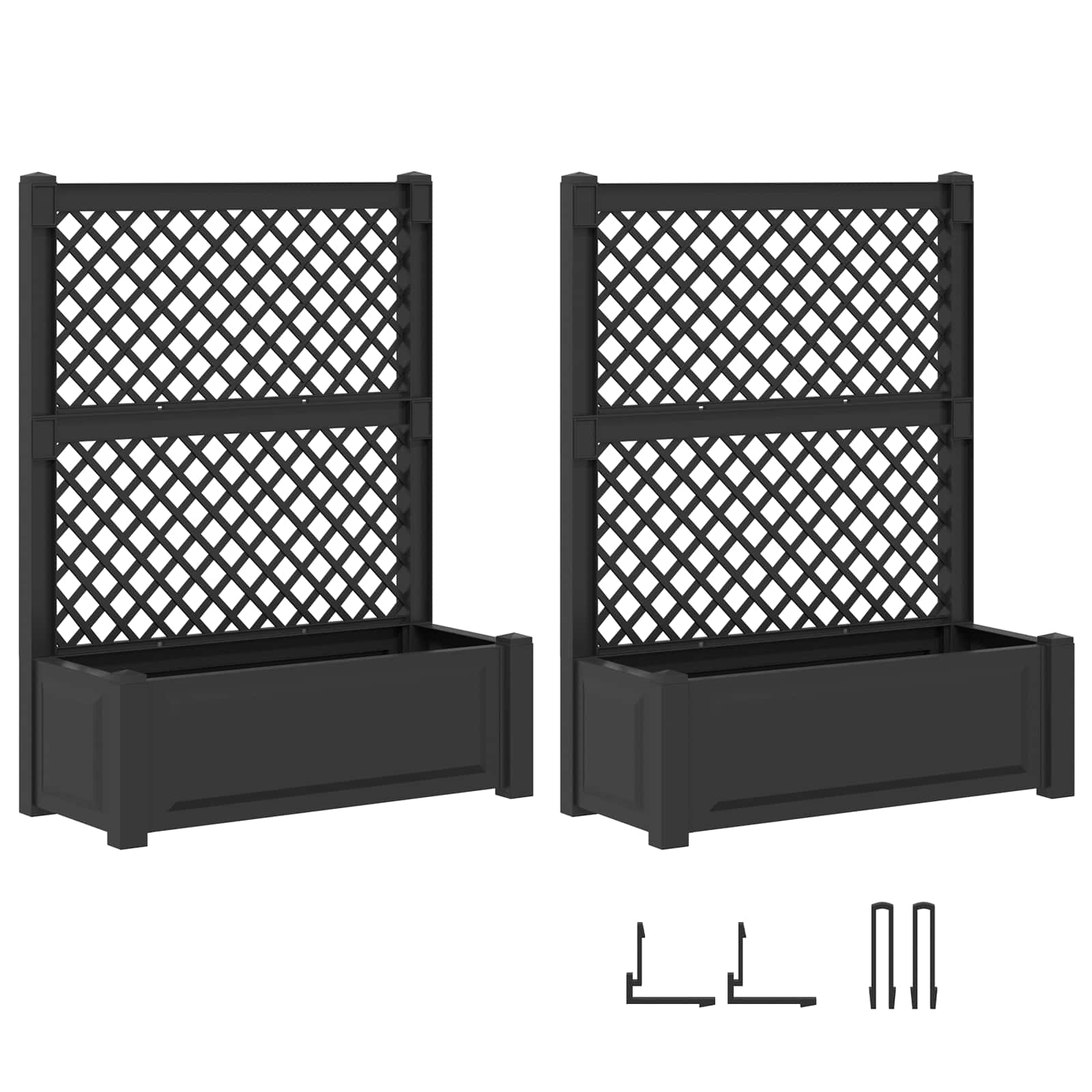 Großer Pflanzer mit Rankgitter 2 pcs Anthrazit