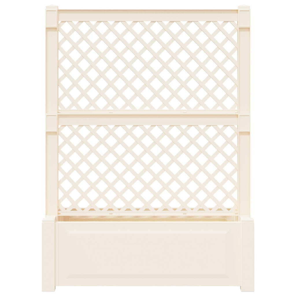 Großer Pflanzer mit Spalier Weiß 99,5 x 43 x 133,5 PP