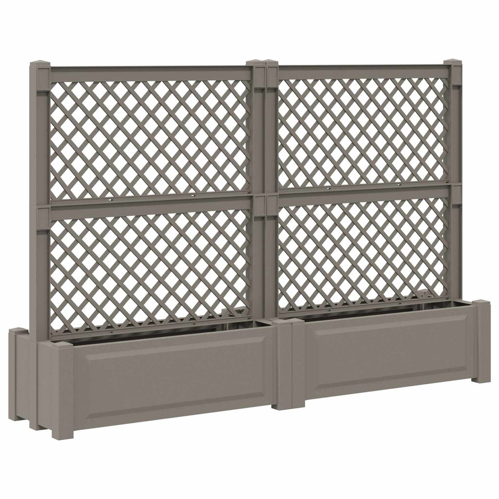 Großer Pflanzer mit Spalier 2 pcs Grau 200 x 43 x 133,5 cm PP