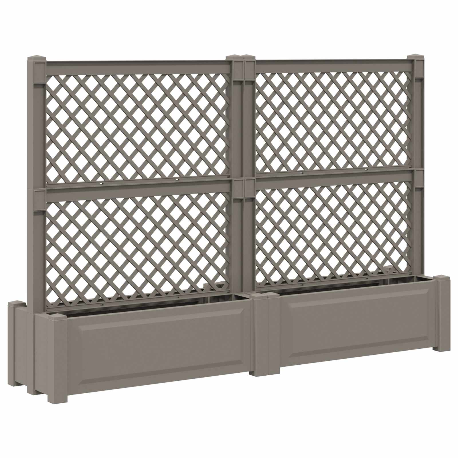 Großer Pflanzer mit Spalier 2 pcs Grau 200 x 43 x 133,5 cm PP