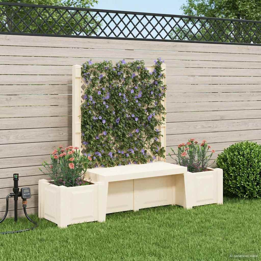Gartenbank Kopenhagen Weiß 173 x 49 x 135,5 cm PP