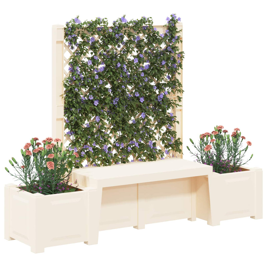 Gartenbank Kopenhagen Weiß 173 x 49 x 135,5 cm PP