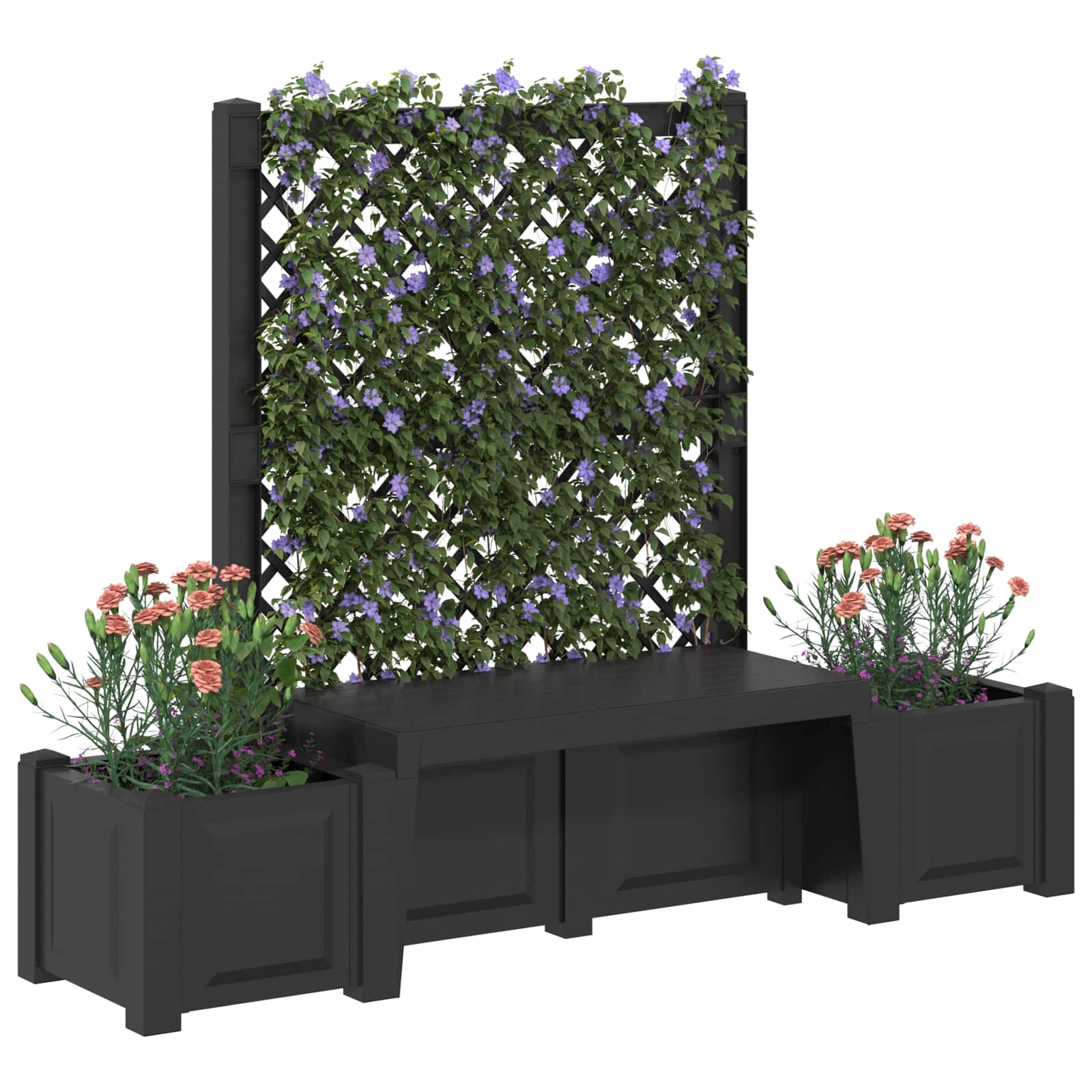 Gartenbank Kopenhagen Anthrazit 173 x 49 x 135,5 cm PP