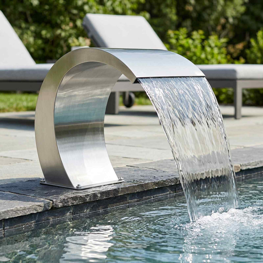 Poolbrunnen Silber 61 x 30 x 71 cm Edelstahl
