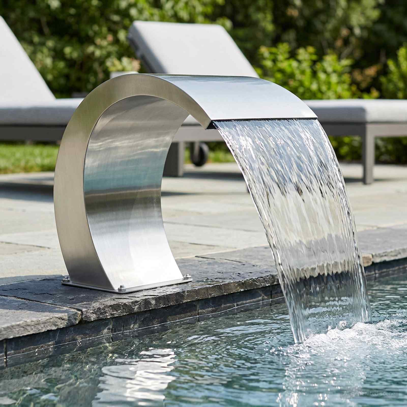 Poolbrunnen Silber 61 x 30 x 71 cm Edelstahl