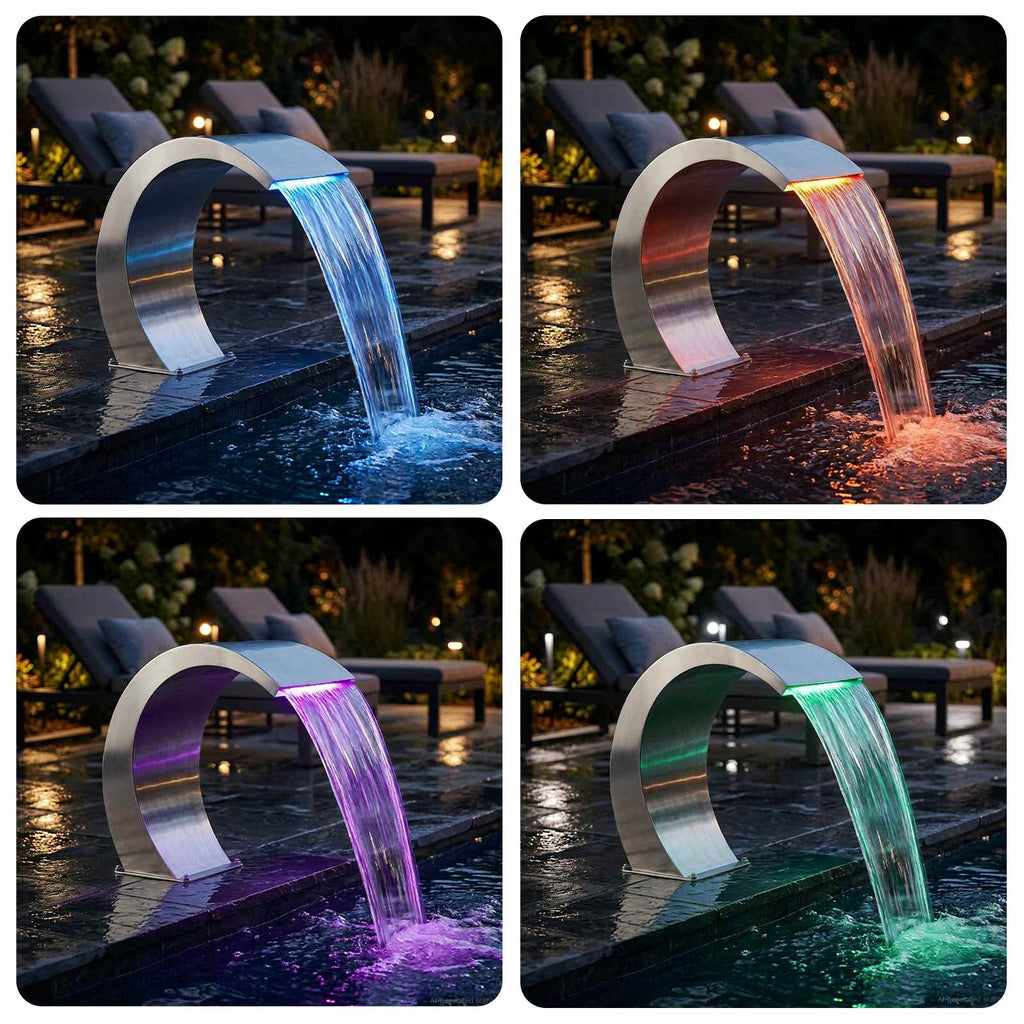 Poolbrunnen Silber 61 x 30 x 71 cm Edelstahl