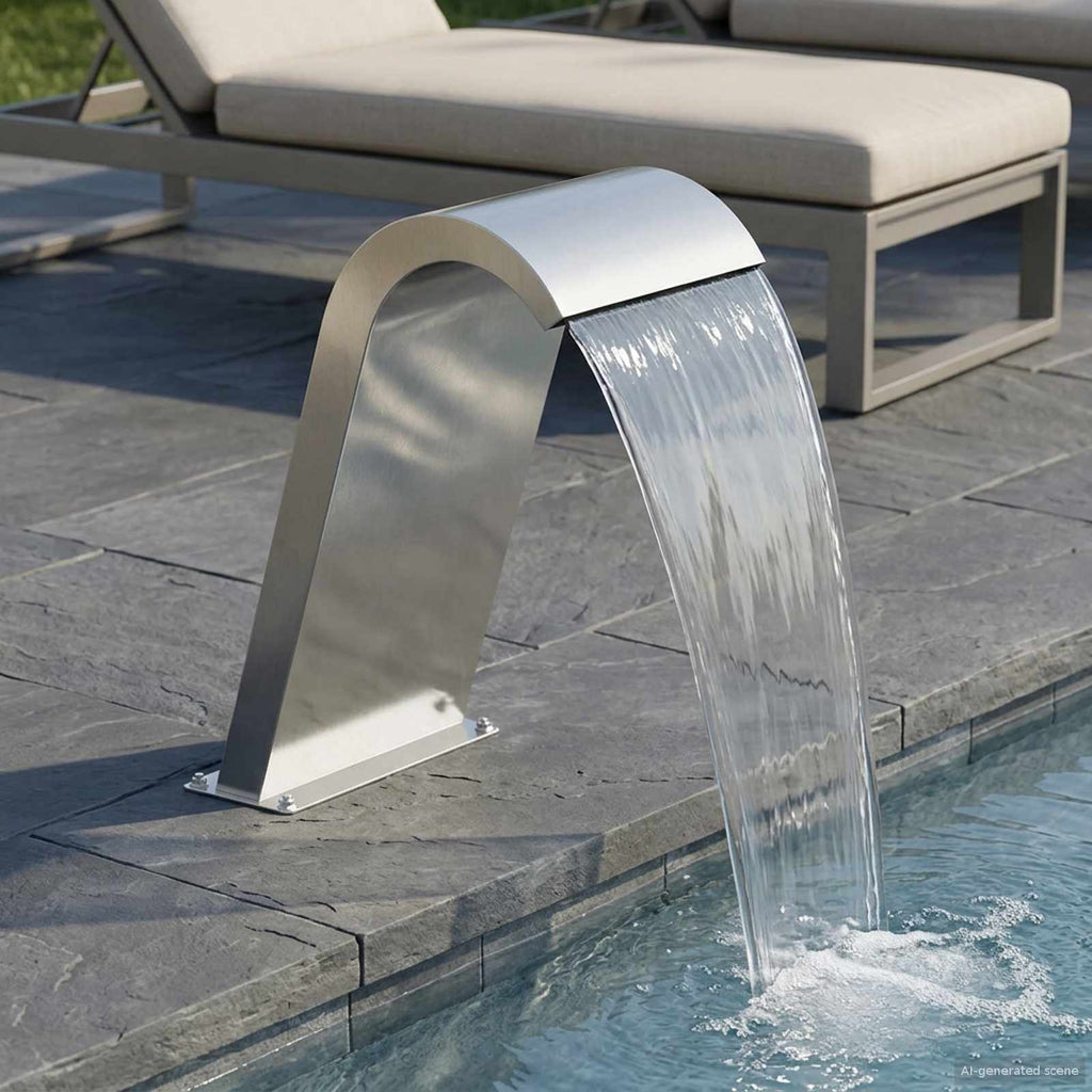 Poolbrunnen Silber 47 x 31 x 60 cm Edelstahl