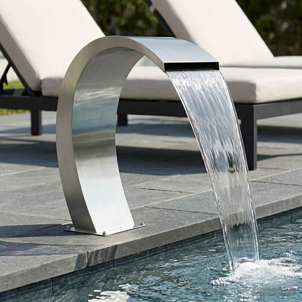 Poolbrunnen Silber 60 x 30 x 70 cm Edelstahl