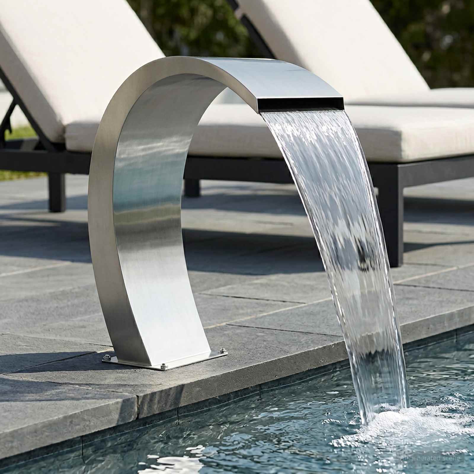 Poolbrunnen Silber 60 x 30 x 70 cm Edelstahl