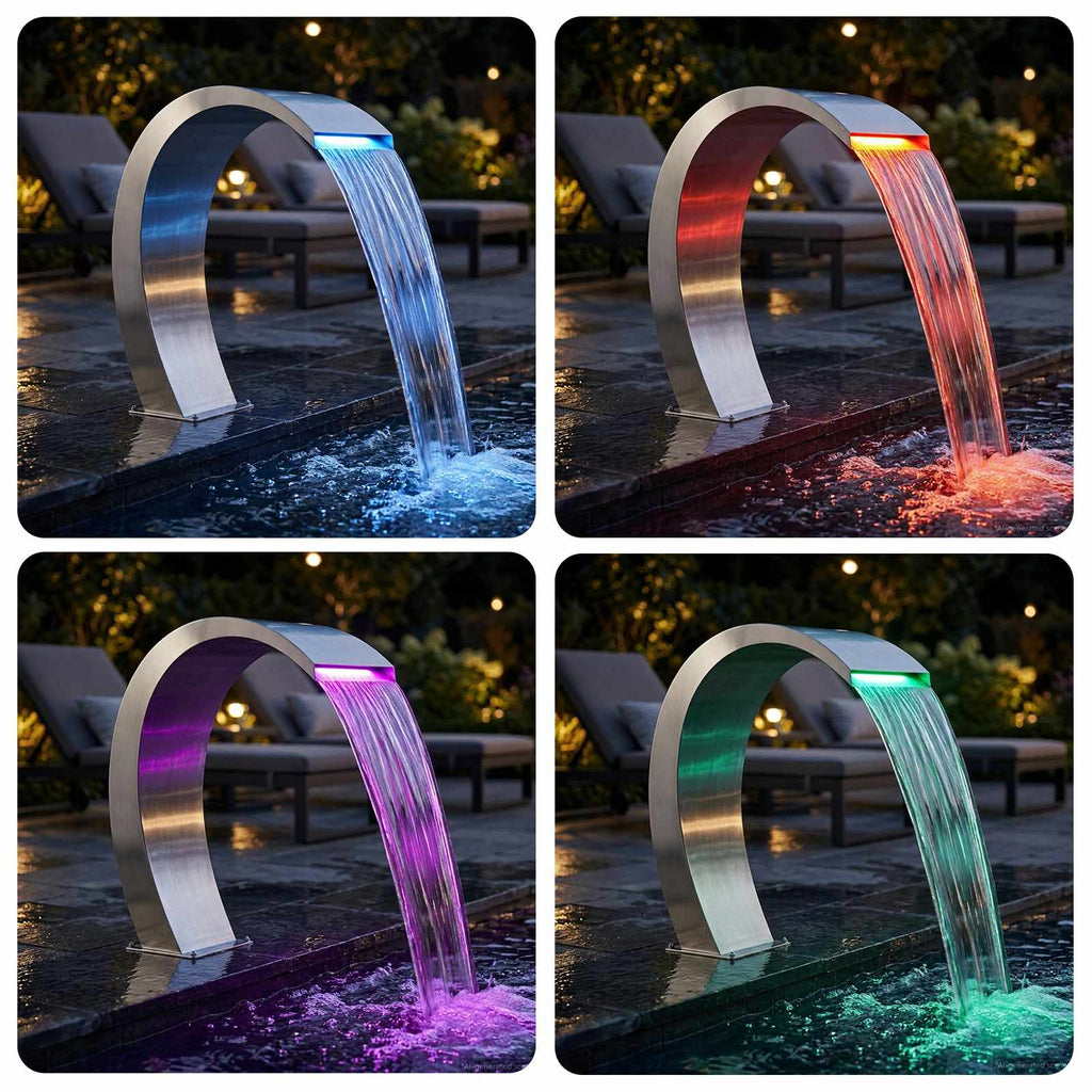 Poolbrunnen Silber 60 x 30 x 70 cm Edelstahl