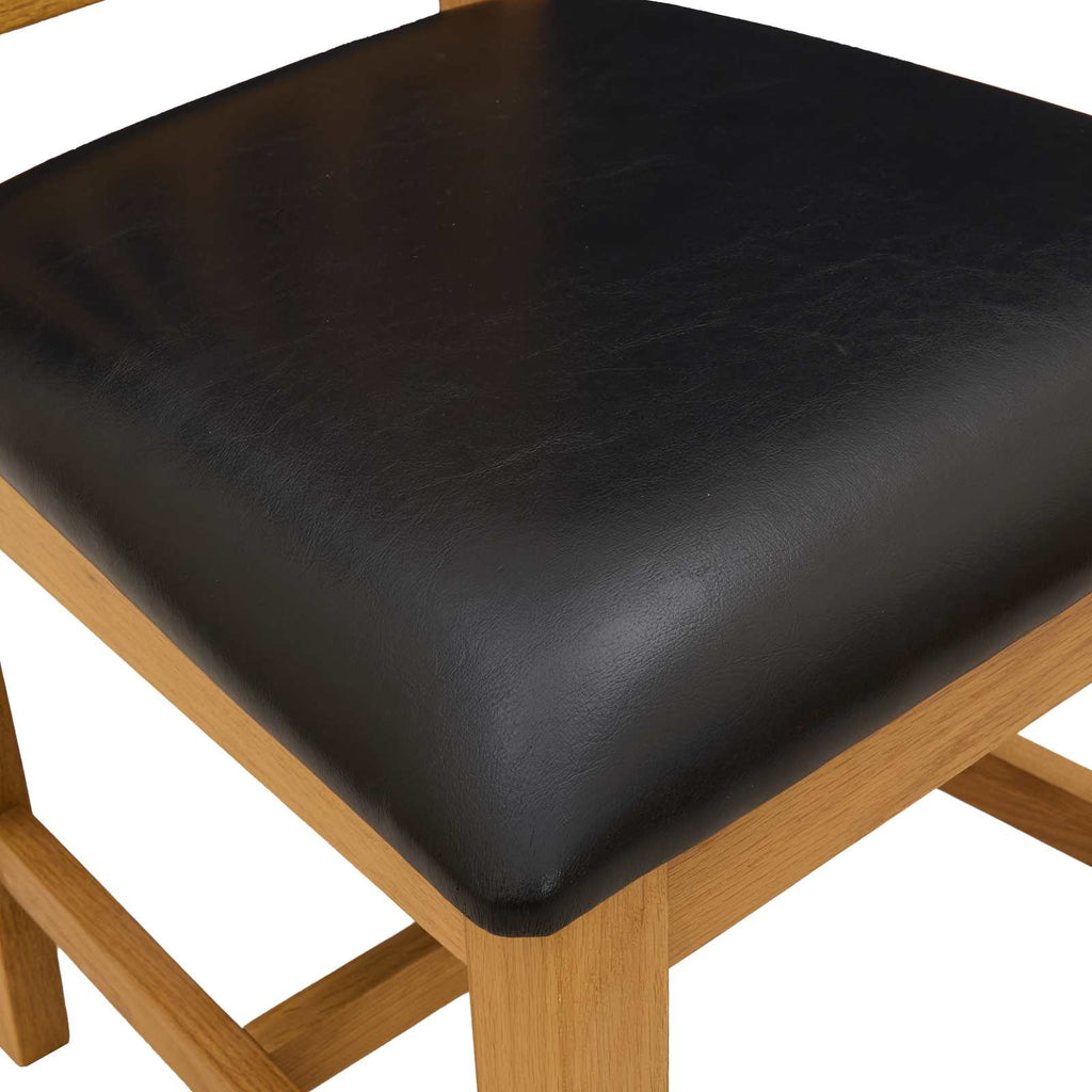 Esszimmerstuhl 2 pcs Massivholz Eiche Schwarz 45 x 59 x 92 cm