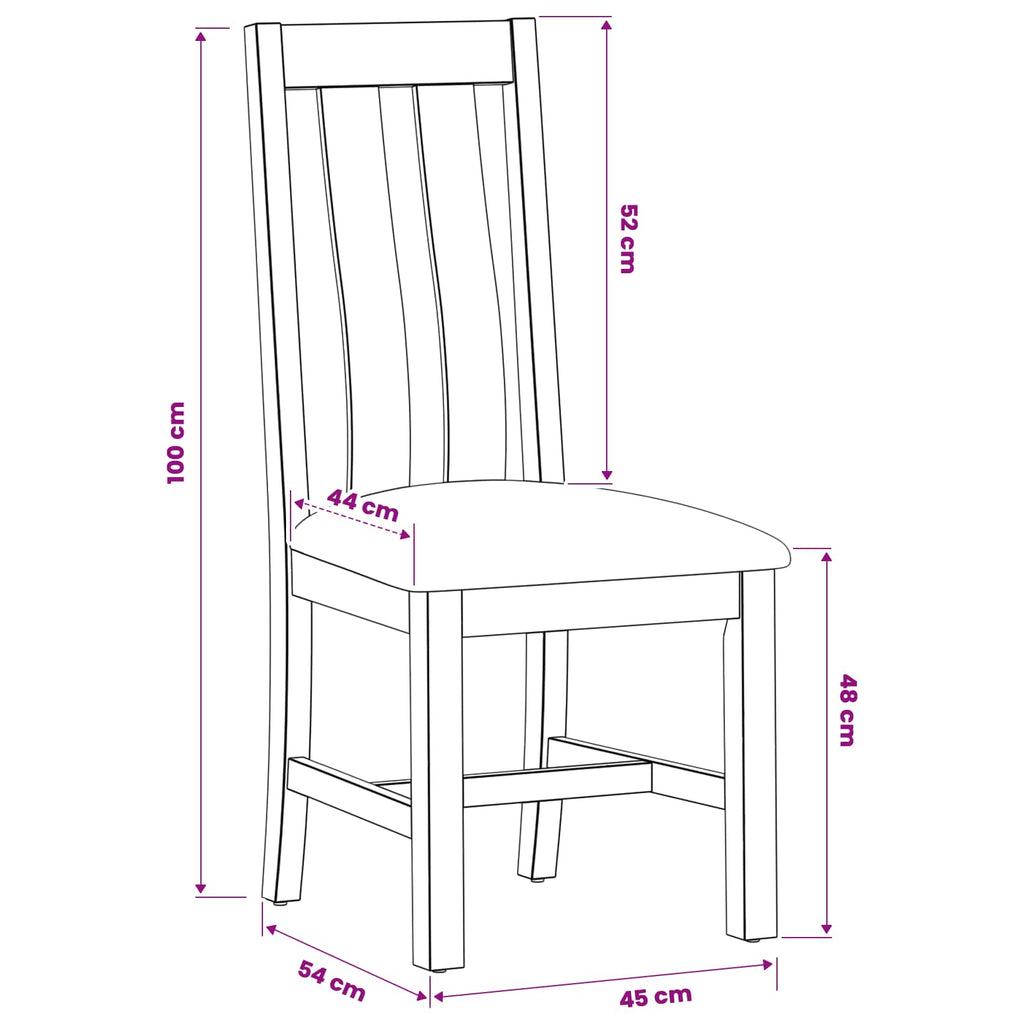 Esszimmerstuhl 2 pcs Massivholz Eiche Grau 45 x 54 x 100 cm