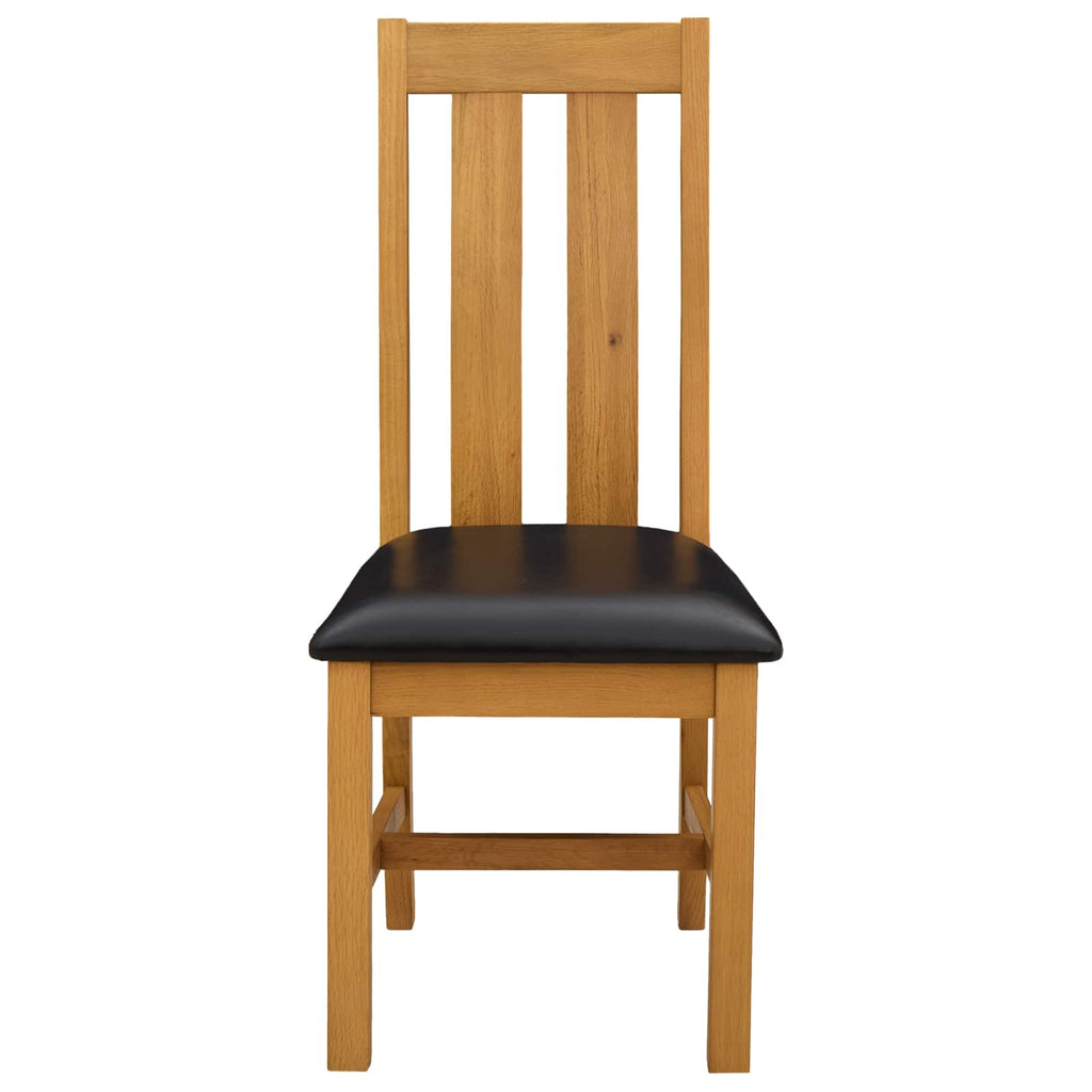 Esszimmerstuhl 2 pcs Massivholz Eiche Schwarz 45 x 54 x 100 cm