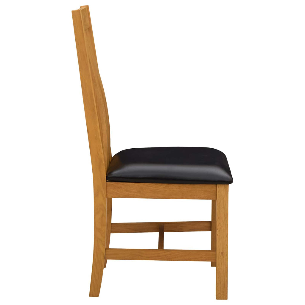 Esszimmerstuhl 2 pcs Massivholz Eiche Schwarz 45 x 54 x 100 cm