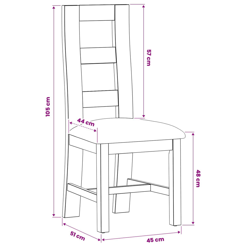 Esszimmerstuhl 2 pcs Massivholz Eiche Grau 45 x 51 x 105 cm