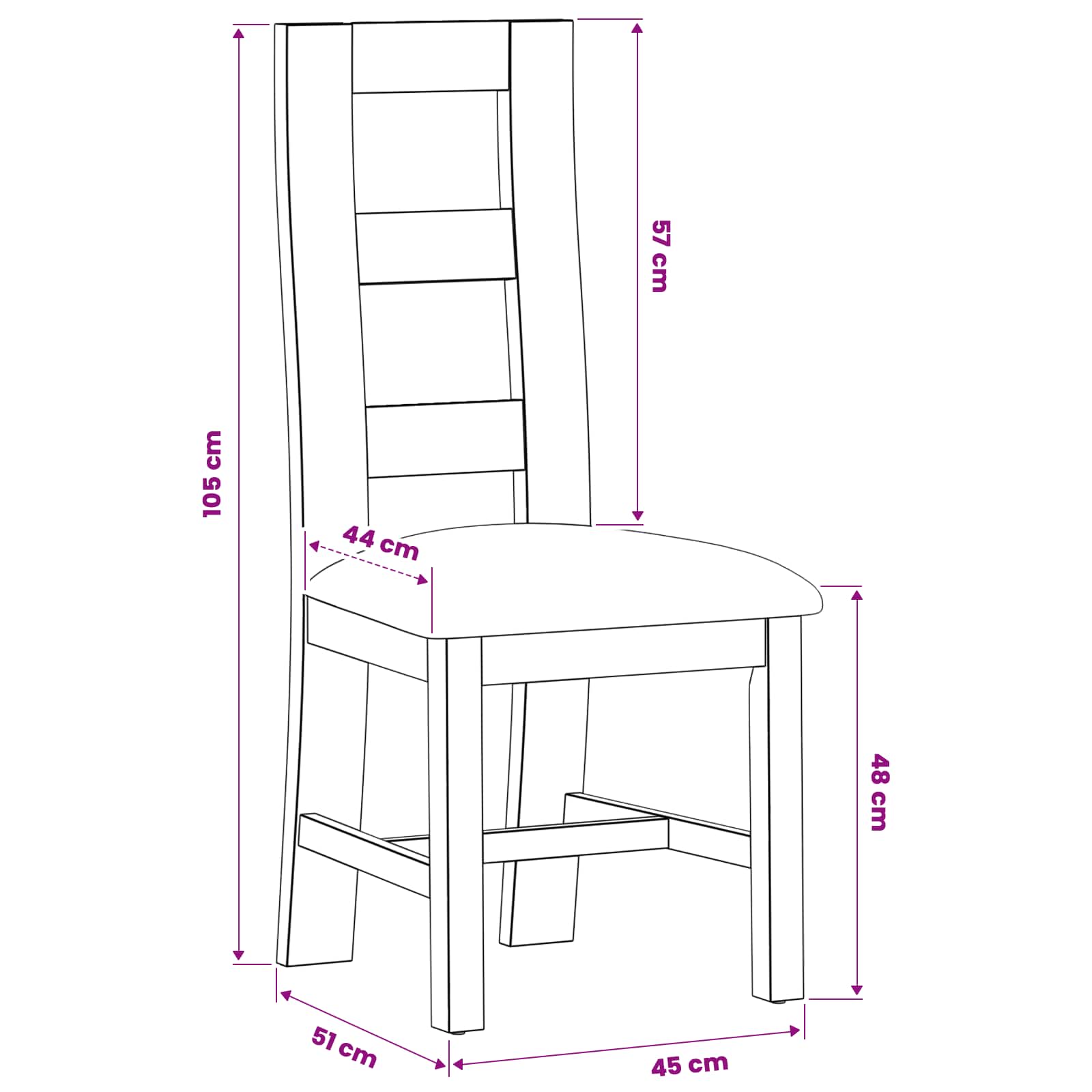 Esszimmerstuhl 2 pcs Massivholz Eiche Grau 45 x 51 x 105 cm