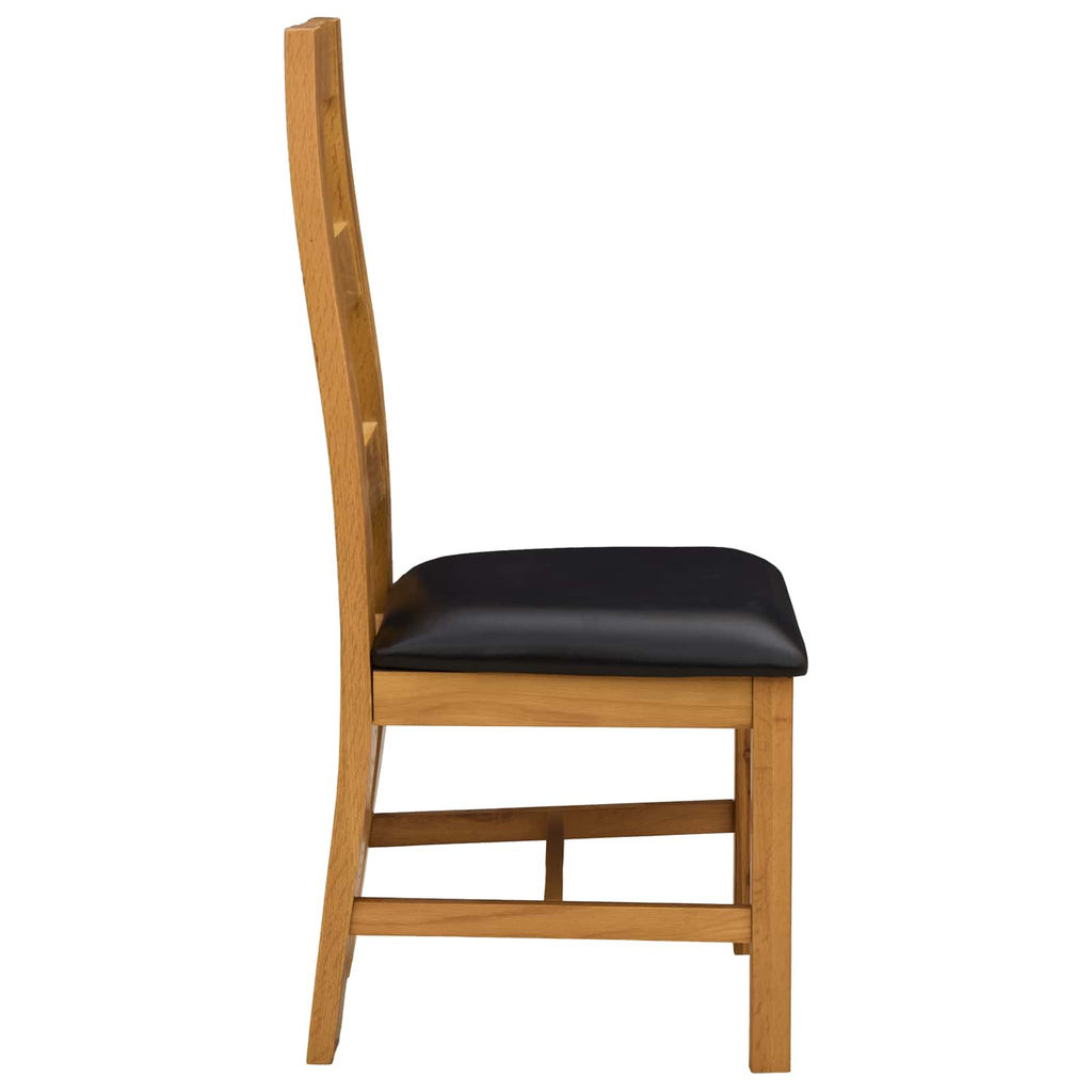 Esszimmerstuhl 2 pcs Massivholz Eiche Schwarz 45 x 51 x 105 cm