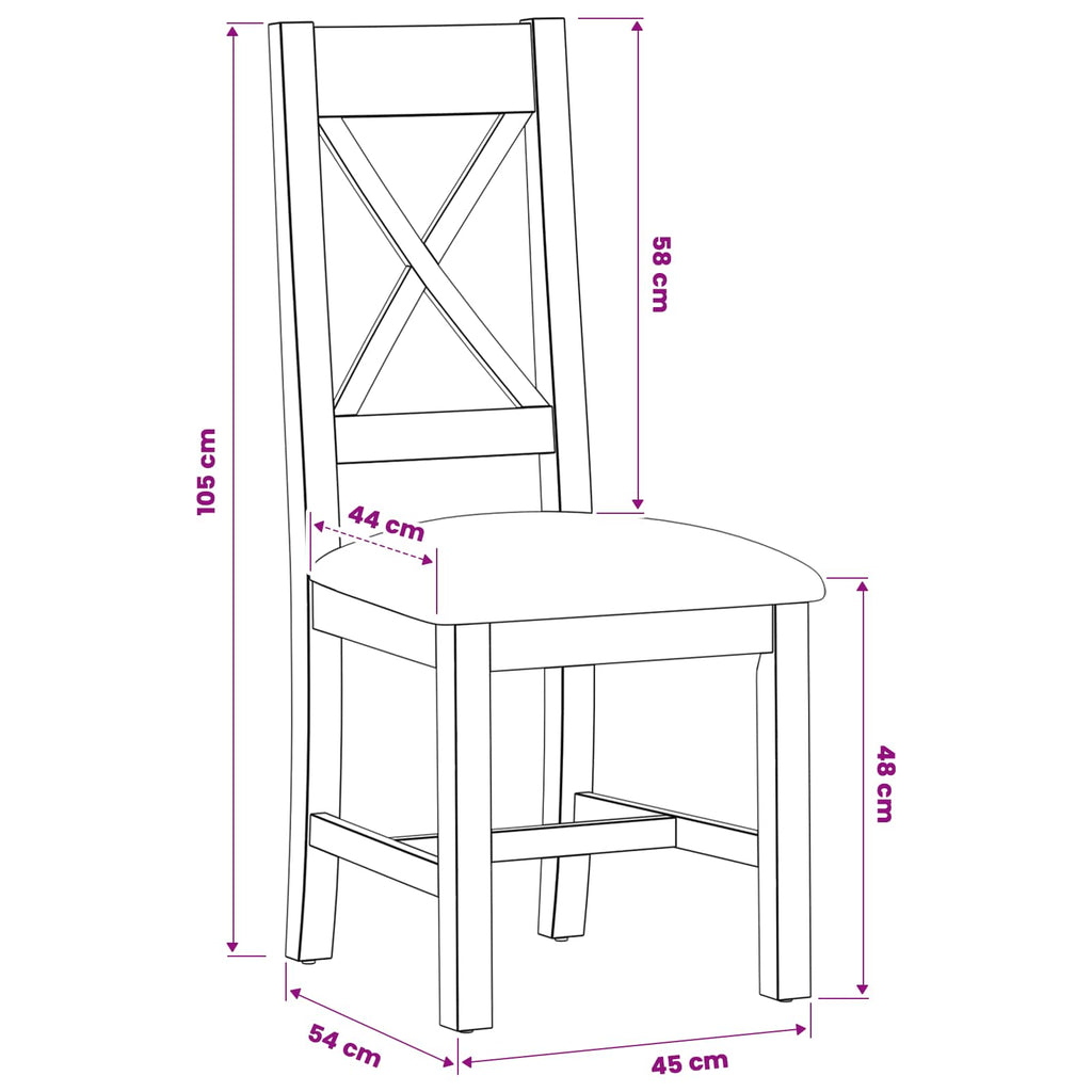 Esszimmerstuhl 2 pcs Massivholz Eiche Beige 45 x 54 x 105 cm