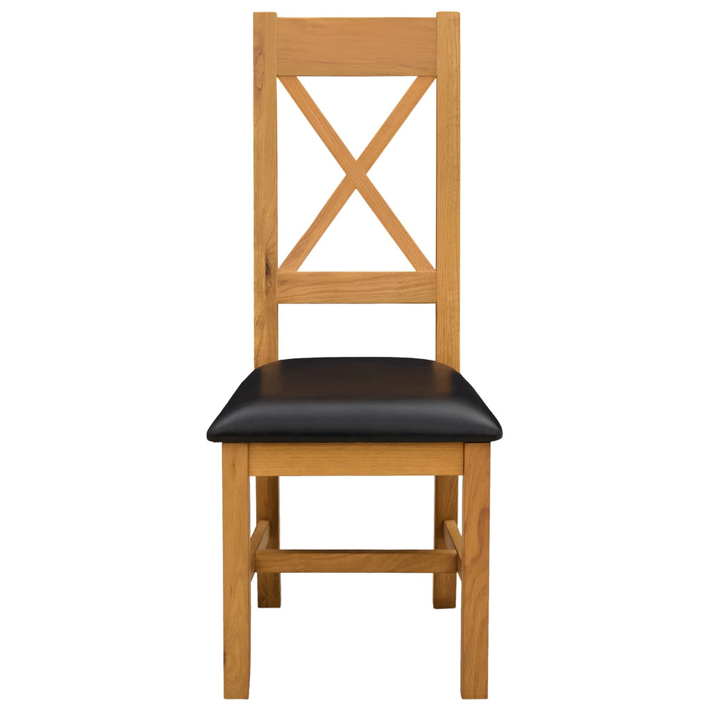 Esszimmerstuhl 2 pcs Massivholz Eiche Schwarz 45 x 54 x 105 cm