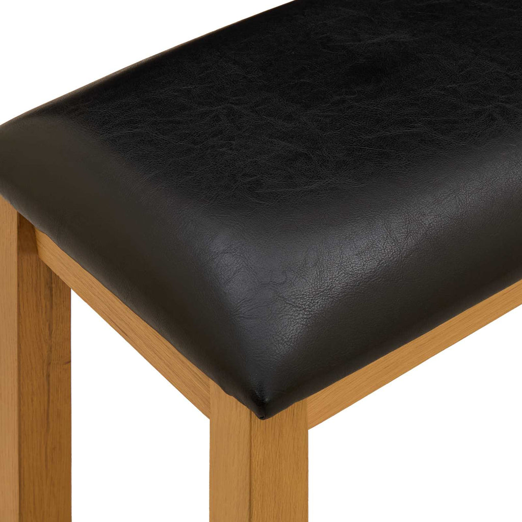 Esstischbank 95 x 32 x 45 cm Massivholz Eiche Schwarz