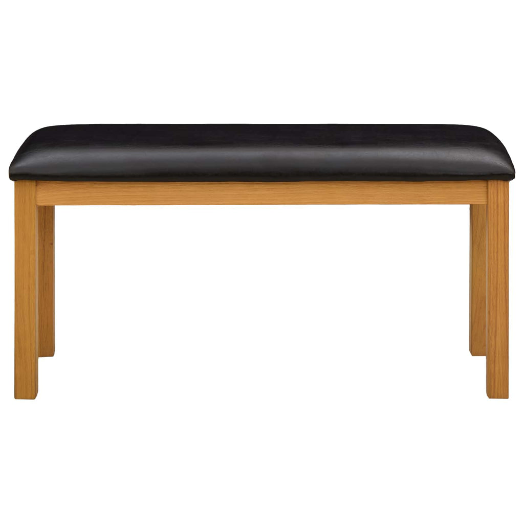 Esstischbank 95 x 32 x 45 cm Massivholz Eiche Schwarz
