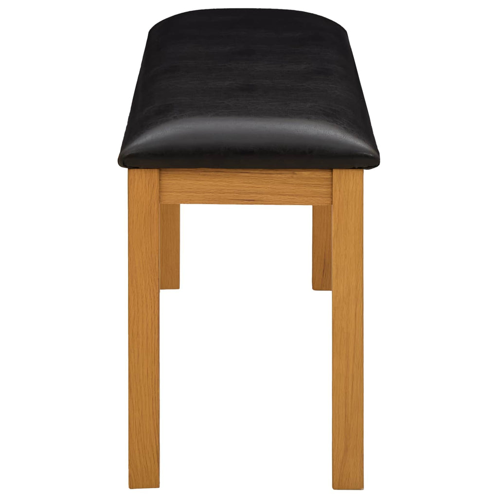 Esstischbank 95 x 32 x 45 cm Massivholz Eiche Schwarz