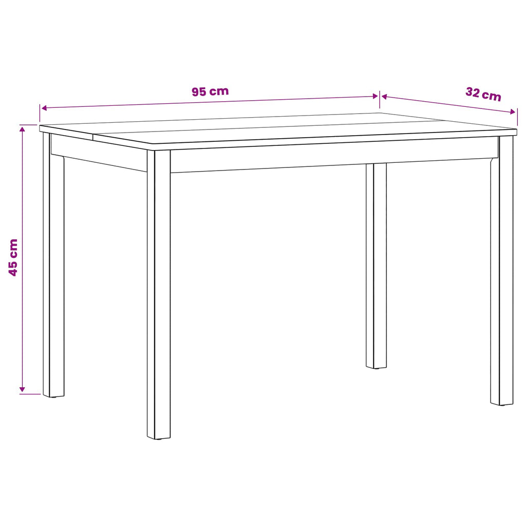 Esstisch 110 x 75 x 75 cm Massivholz Eiche Natur Rechtwinklig