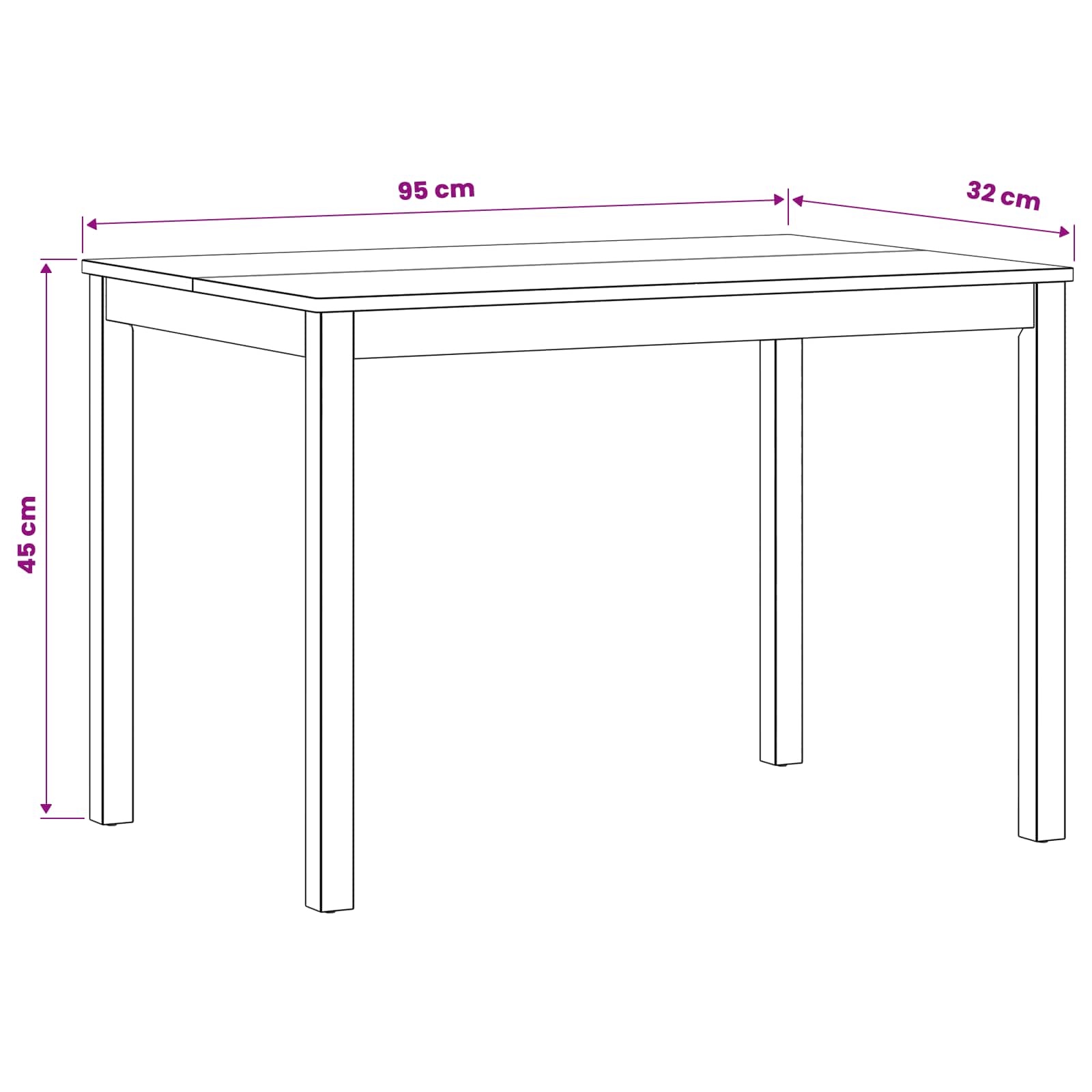 Esstisch 110 x 75 x 75 cm Massivholz Eiche Natur Rechtwinklig