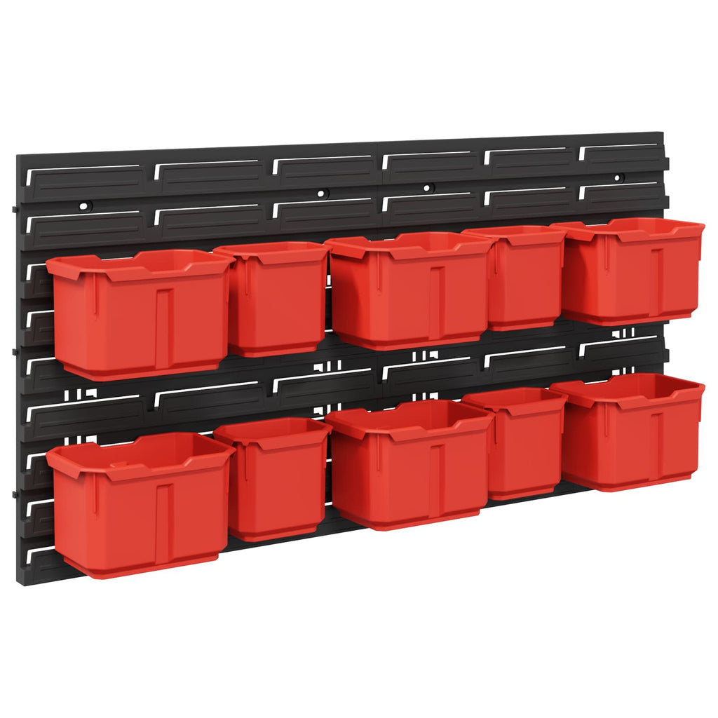 Containerregal Schwarz und Rot 77,5 x 2 x 39 cm PP